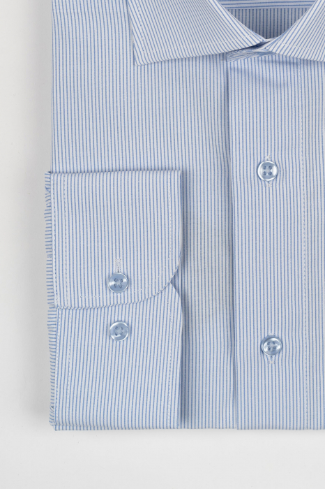 Camasa barbati regular fit alba cu dungi bleu 2XL - 3XL [2]