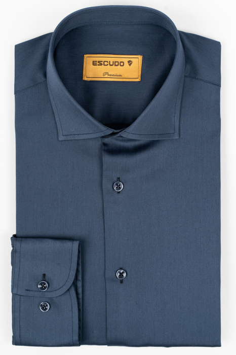 Camasa barbati regular fit bleumarin PREMIUM [2]