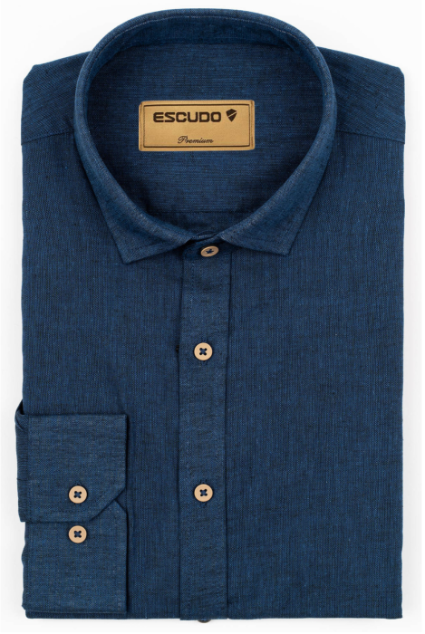 Camasa barbati regular fit dark-navy din in PREMIUM [3]