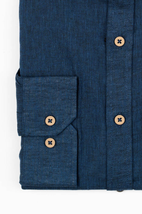 Camasa barbati slim fit dark-navy din in PREMIUM [4]