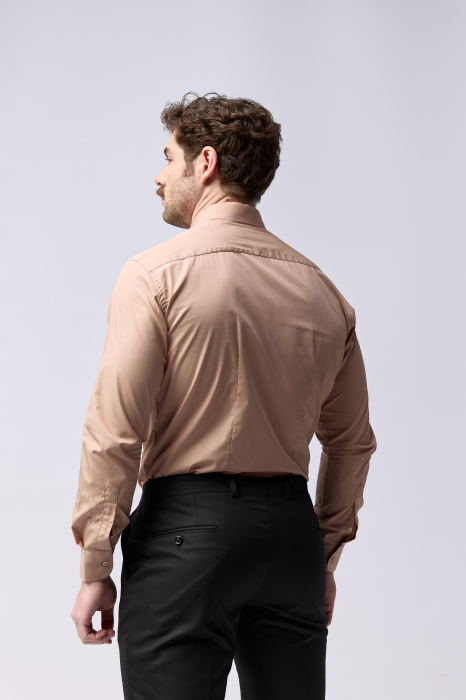 Camasa barbati regular fit maro-deschis [4]