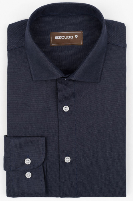 Camasa barbati regular  fit navy Oxford [4]