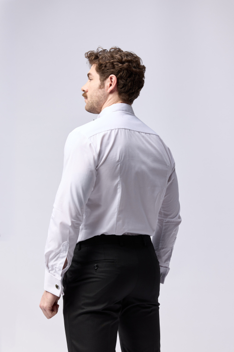 Camasa barbati regular fit  ocazie alba cu guler pentru papion [4]