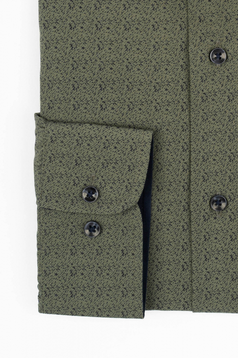 Camasa barbati regular fit verde cu imprimeu bleumarin [2]