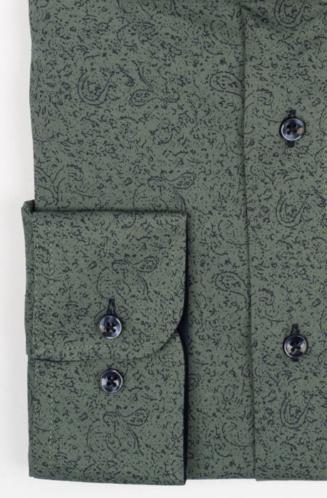 Camasa barbati regular fit verde cu imprimeu bleumarin CONFORT [2]