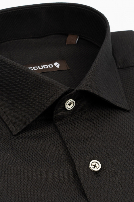 Camasa barbati regular neagra Oxford [3]