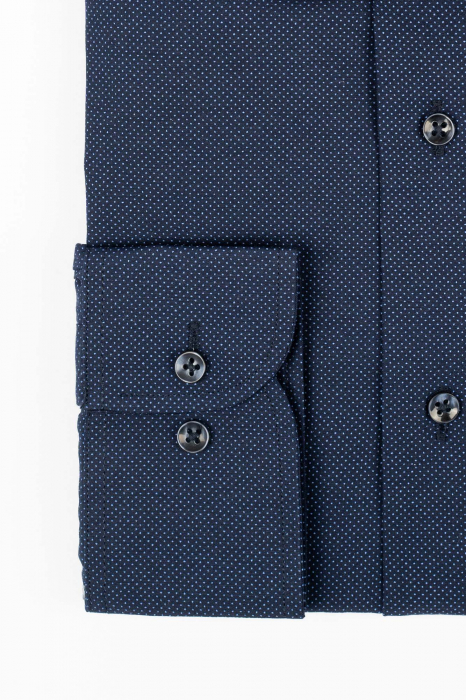Camasa barbati slim bleumarin cu imprimeu bleu 2XL [3]
