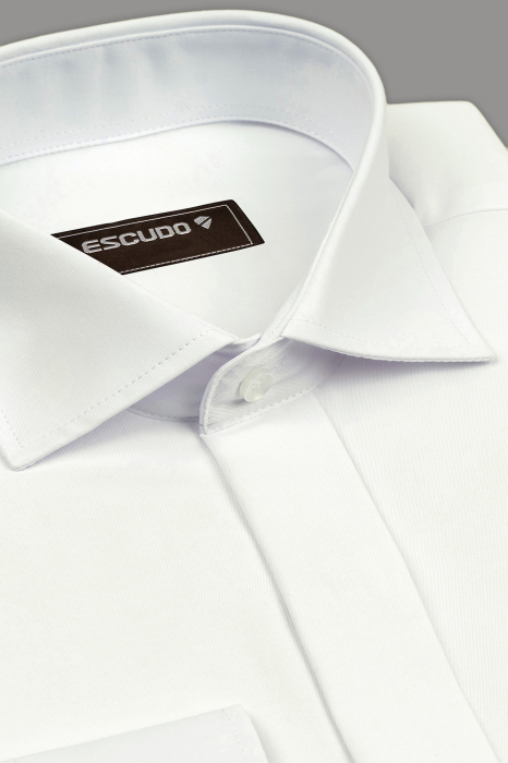 Camasa barbati slim fit alba cu nasturi ascunsi [3]