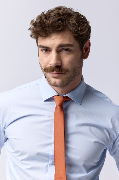 Camasa barbati slim fit bleu cu lycra [3]