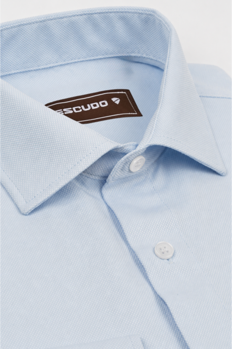 Camasa barbati slim fit bleu Oxford [5]