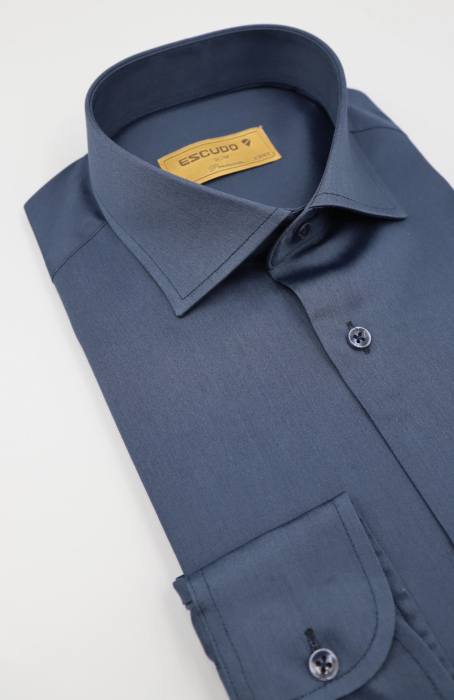 Camasa barbati slim fit bleumarin PREMIUM [3]