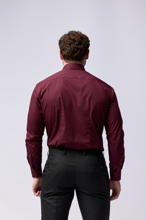 Camasa barbati slim fit burgund [5]
