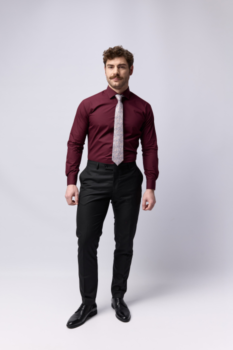 Camasa barbati slim fit burgund [6]