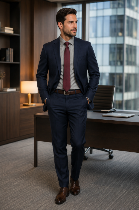 Camasa barbati slim fit gri PLATINUM - EASY CARE [4]