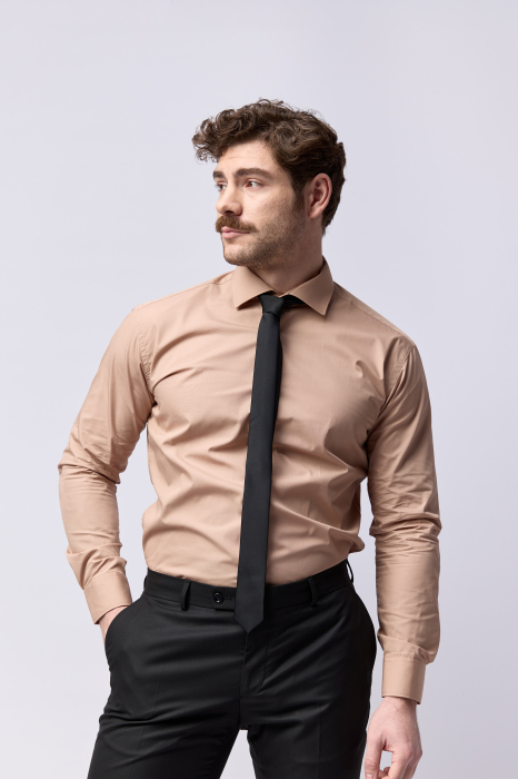 Camasa barbati slim fit maro-deschis [6]