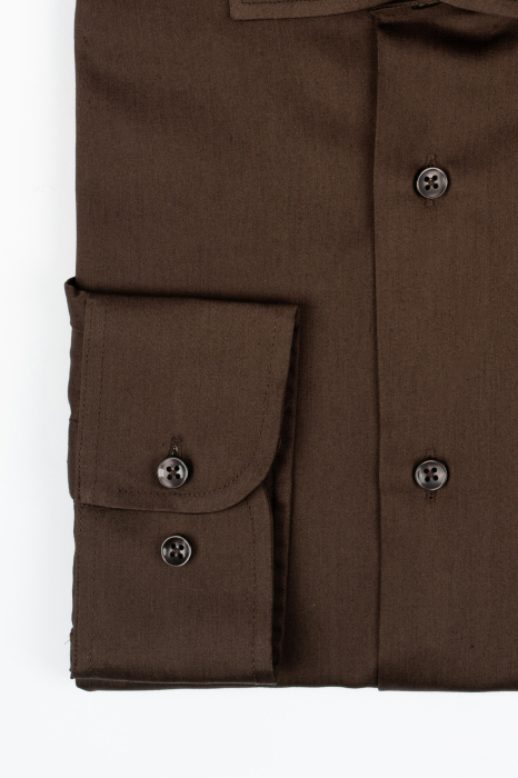 Camasa barbati slim fit maro PREMIUM [2]