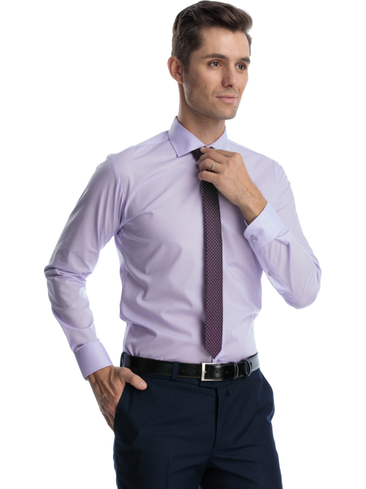 Camasa barbati slim fit mov [5]