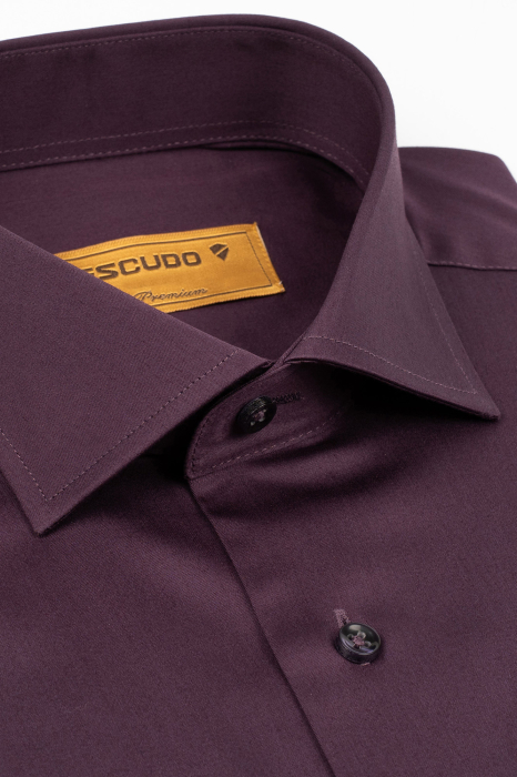 Camasa barbati slim fit mov inchis PREMIUM [4]