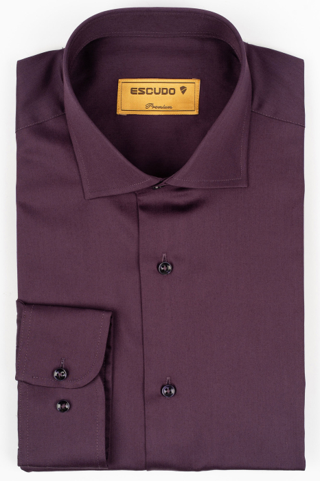 Camasa barbati slim fit mov inchis PREMIUM [2]