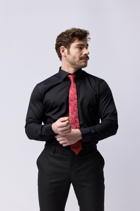 Camasa barbati slim fit neagră - NON-IRON [2]