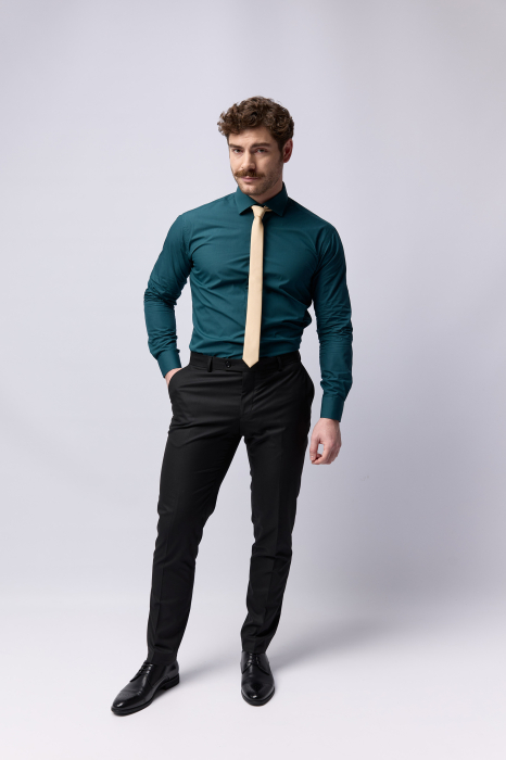 Camasa barbati slim fit verde-închis [6]