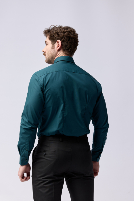Camasa barbati slim fit verde-închis [4]
