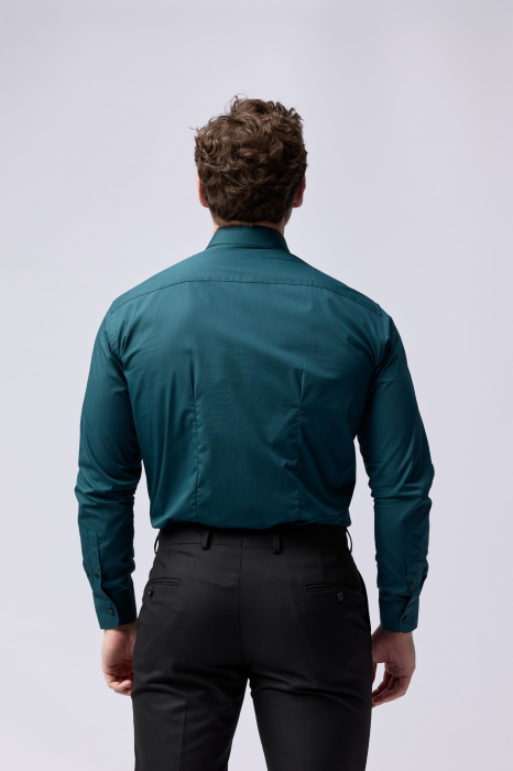 Camasa barbati slim fit verde-închis [5]