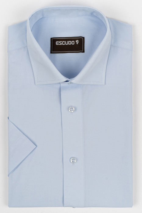 Camasa bleu 2XL-4XL maneca scurta regular fit [1]