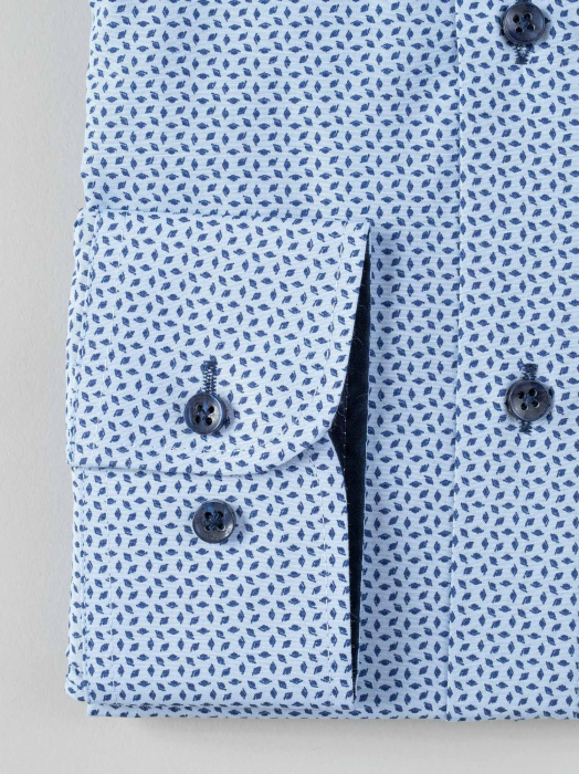 Camasa bleu cu imprimeuri bleumarin slim fit [3]