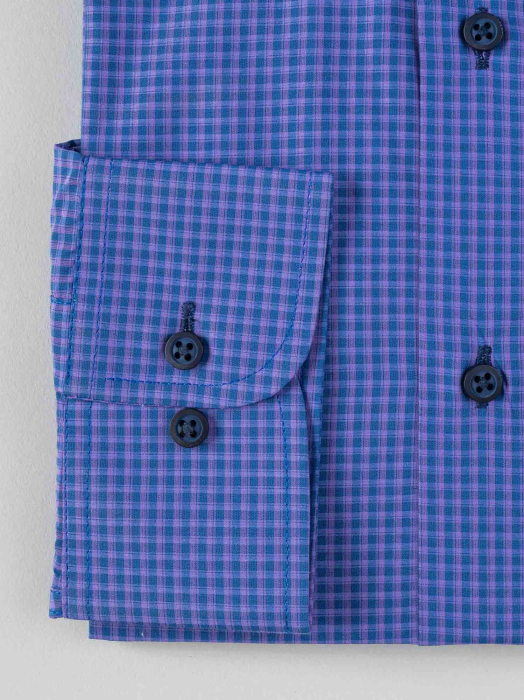 Camasa bleumarin cu caro mov slim fit [5]