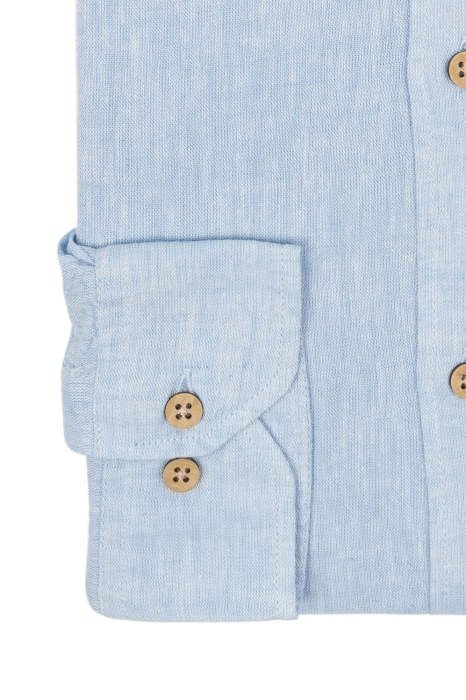 Camasa casual barbati slim din in bleu [5]