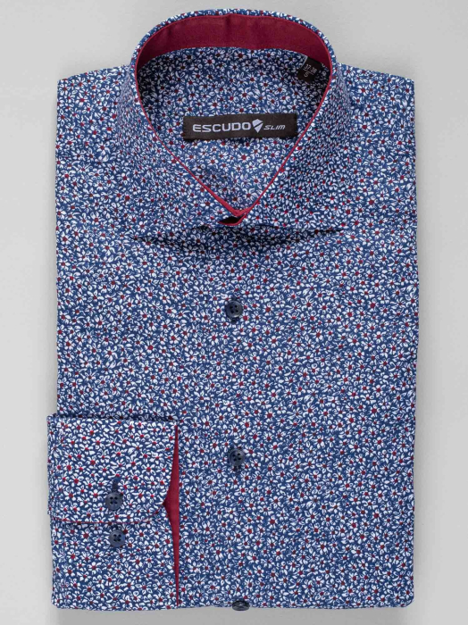 Camasa casual cu imprimeuri slim fit [2]
