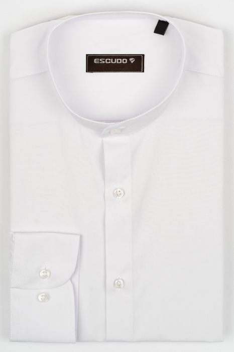 Camasa barbati alba slim fit - guler tunica [1]