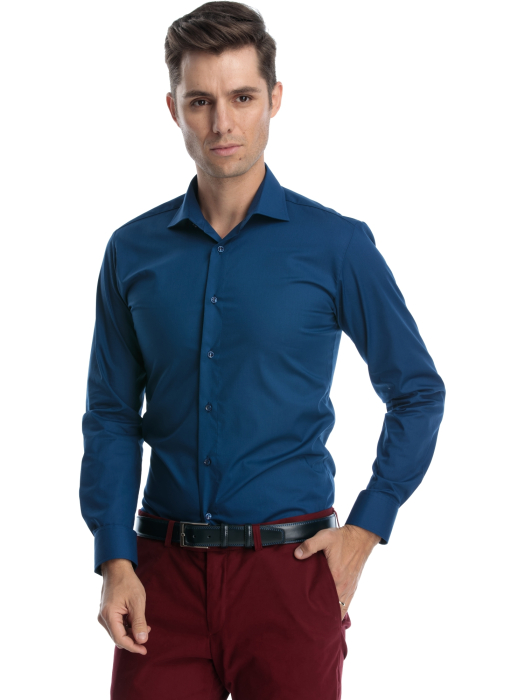 Camasa barbati slim fit albastra [4]