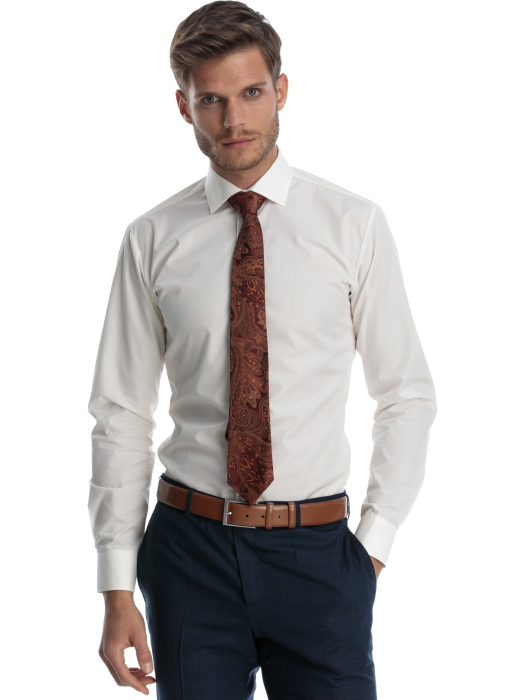 Camasa clasica slim fit crem [2]