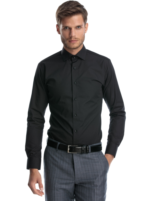 Camasa barbati slim fit neagra [1]