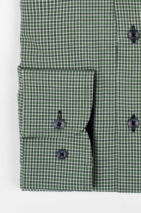 Camasa regular fit verde cu carouri albe si bleumarin  2XL [2]