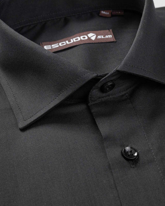 Camasa neagra slim fit 2XL pentru barbati inalti [2]