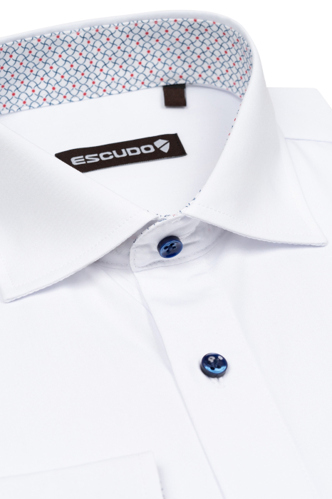 Camasa office regular cu nasturi bleumarin [2]