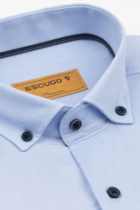 Camasa Premium Oxford bleu slim fit [3]