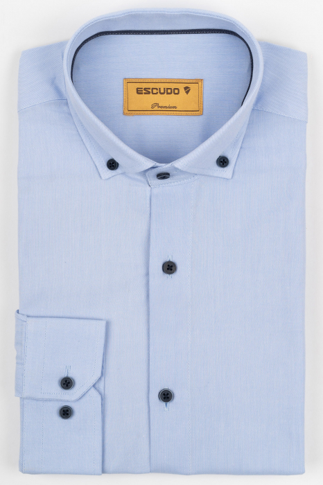 Camasa Premium Oxford bleu slim fit [1]
