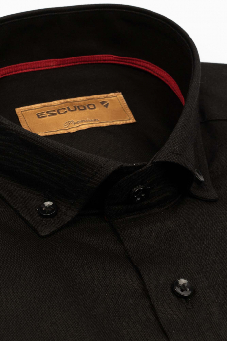 Camasa Premium Oxford neagra slim fit [3]