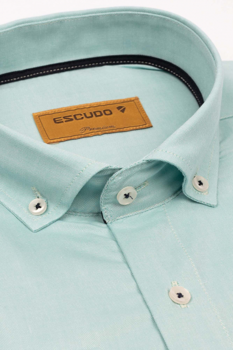 Camasa Premium Oxford verde deschis slim fit [3]