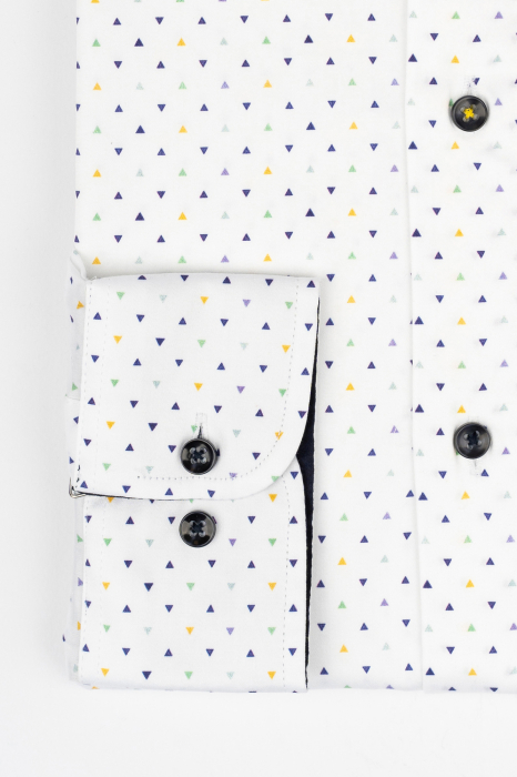 Camasa premium regular alba cu imprimeu geometric-45/46 - 2XL [3]