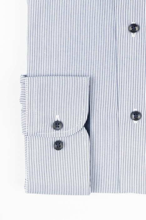 Camasa regular 2XL-4XL alba cu dungi bleumarin  [2]