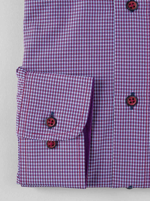 Camasa regular 2XL casual cu carouri visinii [2]