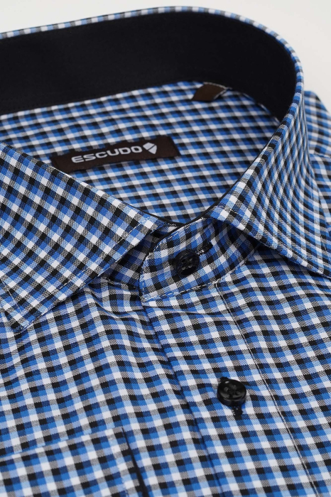 Camasa regular 2XL cu carouri albastre [3]