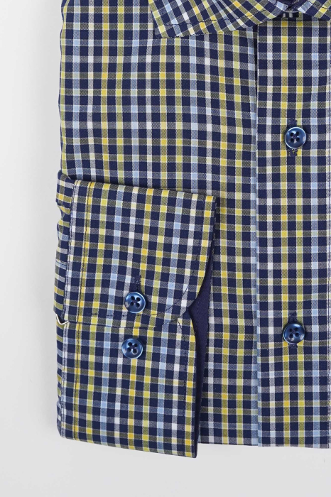 Camasa regular 2XL cu carouri galbene [2]