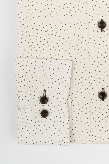 Camasa regular alba cu imprimeu maro 2XL-4XL [3]