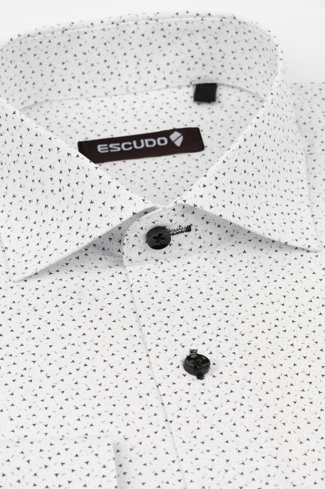 Camasa regular alba cu imprimeu negru si gri 2XL-4XL [2]